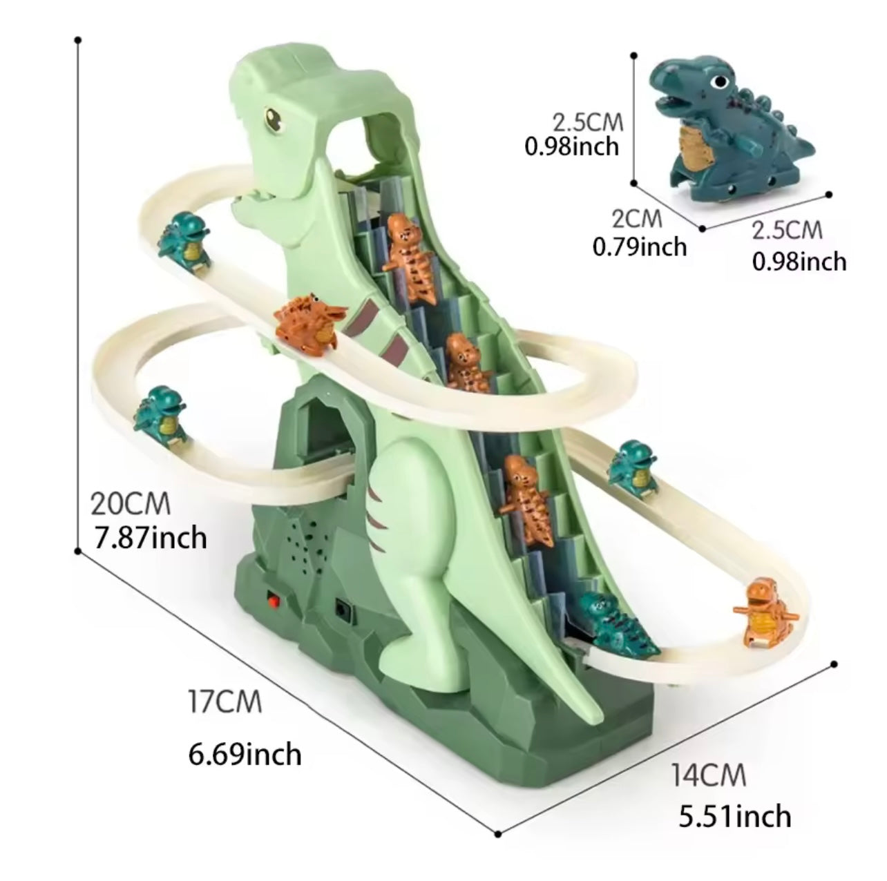 Tobogán de escalada de dinosaurio para niños