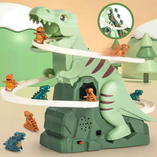 Tobogán de escalada de dinosaurio para niños